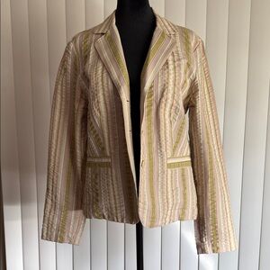 CAbi Striped Women's Jacket - Green and Pink